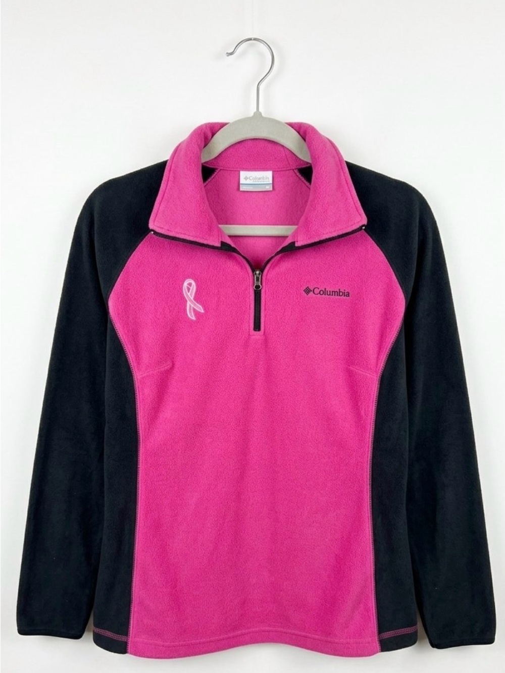 Columbia Women's Hot Pink & Black Quarter-Zip Fleece Pullover